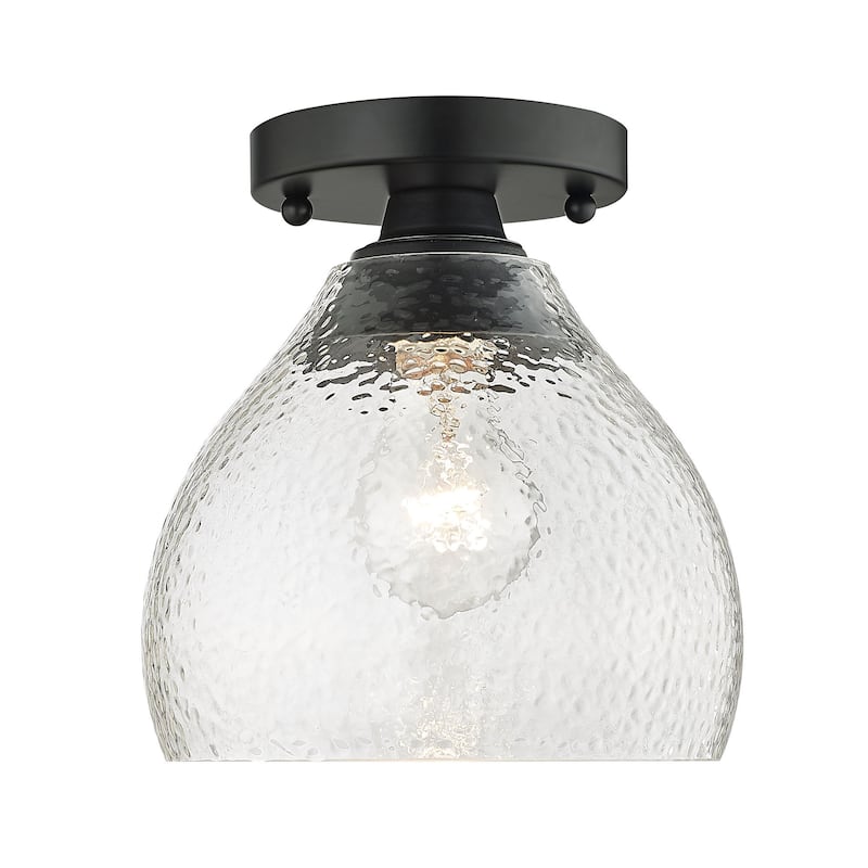Ariella 7.375" Wide 1-Light Semi-Flush with Hammered Clear Glass