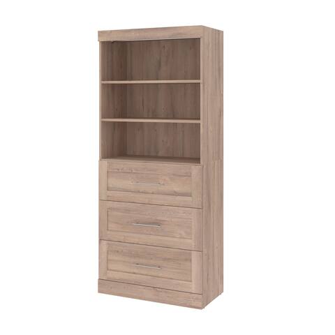 Pur 36W Shelving Unit with 3 Drawers by Bestar