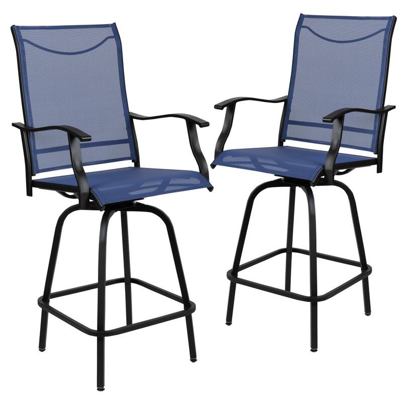 30" All-Weather Patio Swivel Outdoor Stools, Set of 2 - Garden Chair