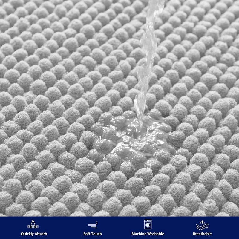 Subrtex Luxury Chenille Bath Rugs Soft Bathroom Mats