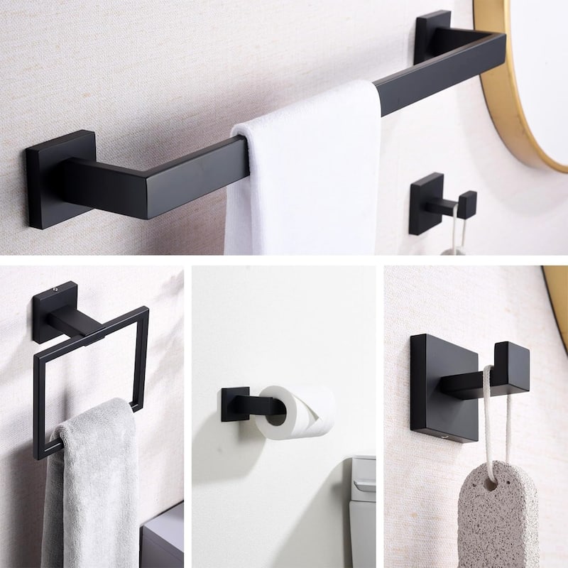 5-Piece Bathroom Hardware Set Wall Mounted Towel Bar Set