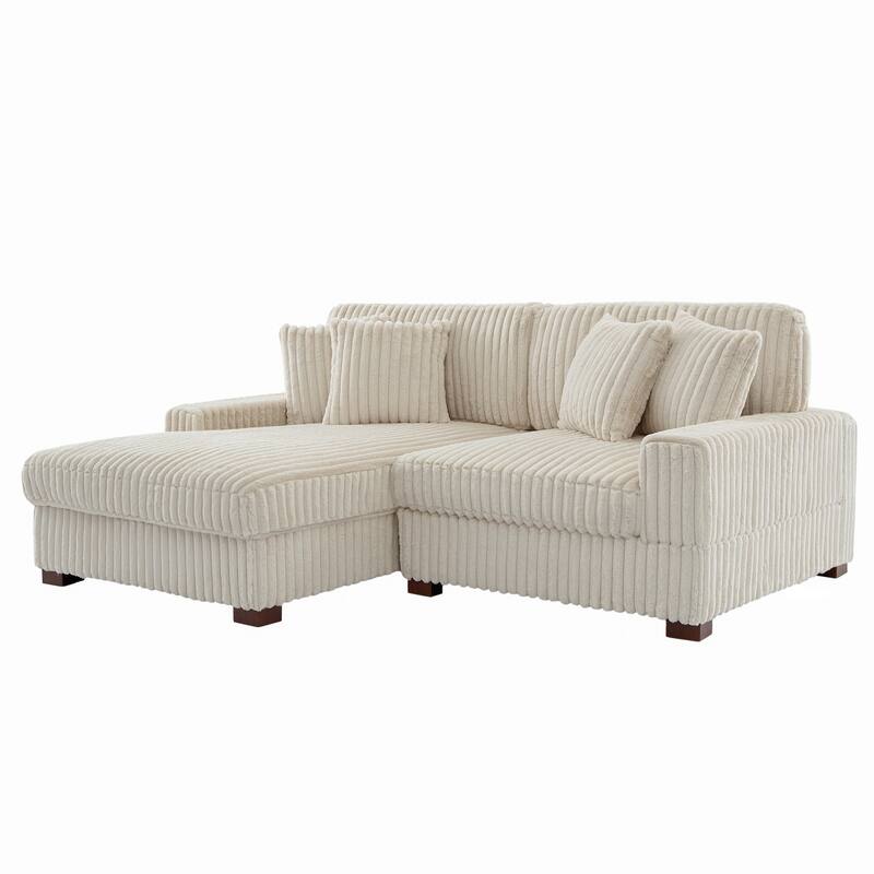 118.4"W Plush Modular Sectional Sofa with Pillows