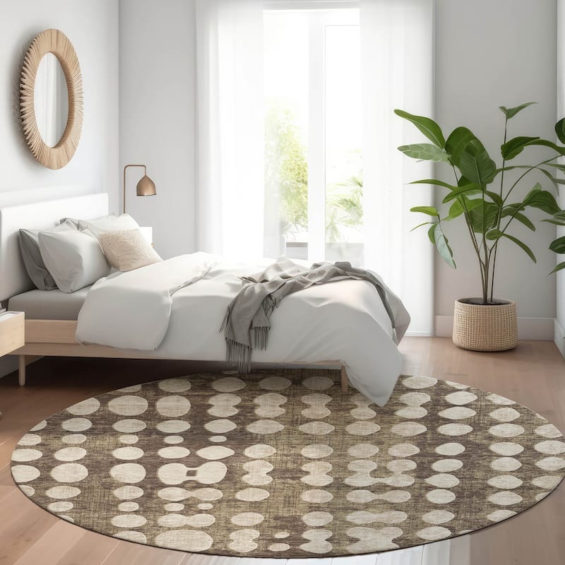 Premium Washable Super Soft Modern Connect Mayfield Rug - Brown - 8' x 8'