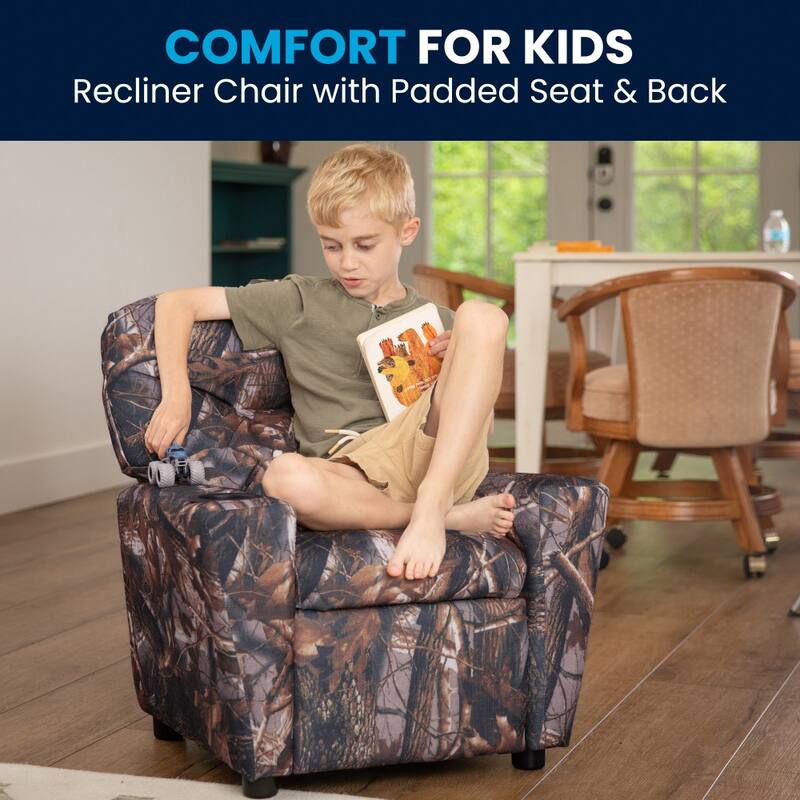 Contemporary Kids Recliner with Cup Holder