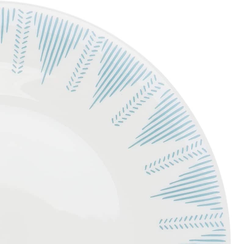 4 Piece 10 Inch Round Tempered Opal Glass Dinner Plate Set