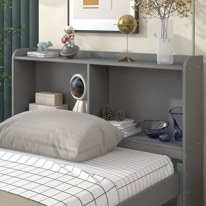 Twin Bed with Twin Trundle,Drawers