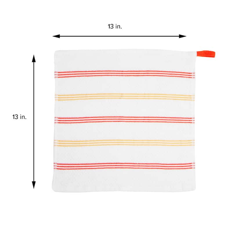 The Sloppy Chef Premier 12-Piece Striped Dishcloths - 13x13