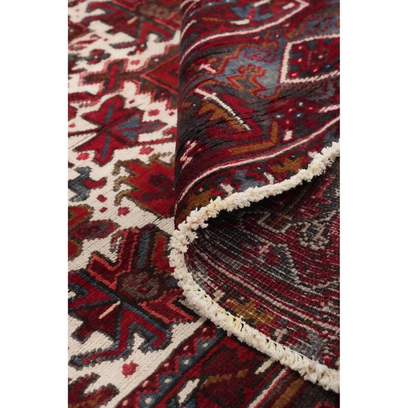 Hand Knotted Oriental 100% Wool Carpet Traditional Medallion Red Heriz Area Rug - 13' 3'' X 9' 10''
