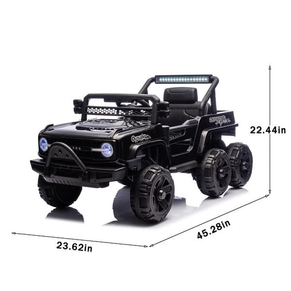 dimension image slide 0 of 4, 12V Kids Electric Ride-On Car with truck car Remote Control, 4 Motors, Bluetooth, LED& Power Display - Battery Powered Vehicle