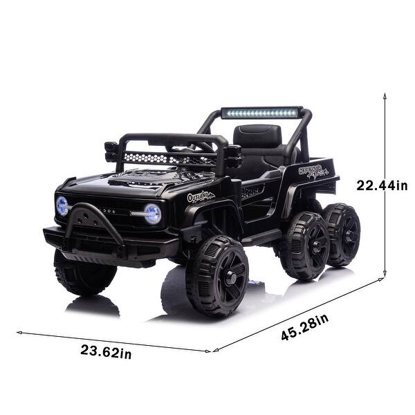 dimension image slide 0 of 2, 12V Kids Ride On 6-Wheel Electric Truck Car W/Parents Control ,Six-Wheel Suspension,Four motors,Power Display,Searchlight