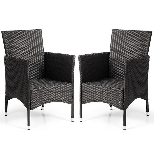 Shop 2 Pcs Dining Chairs Set With 2 Cushion Covers Overstock 30647143 Black