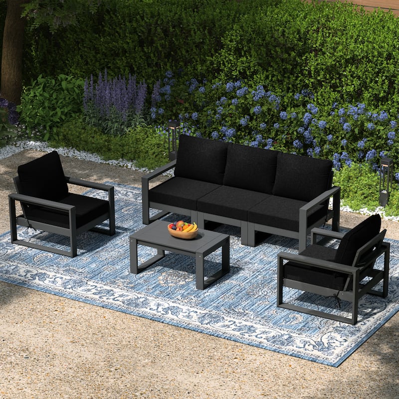 Endless Patio Sectional 6-Piece Deep Seating Set with Gray Frame