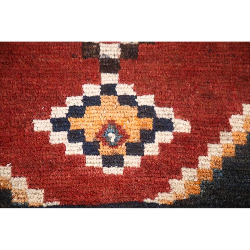 Orange Qashqai Persian Vintage Area Rug Handmade Wool Carpet - 3'3"x 6'1"