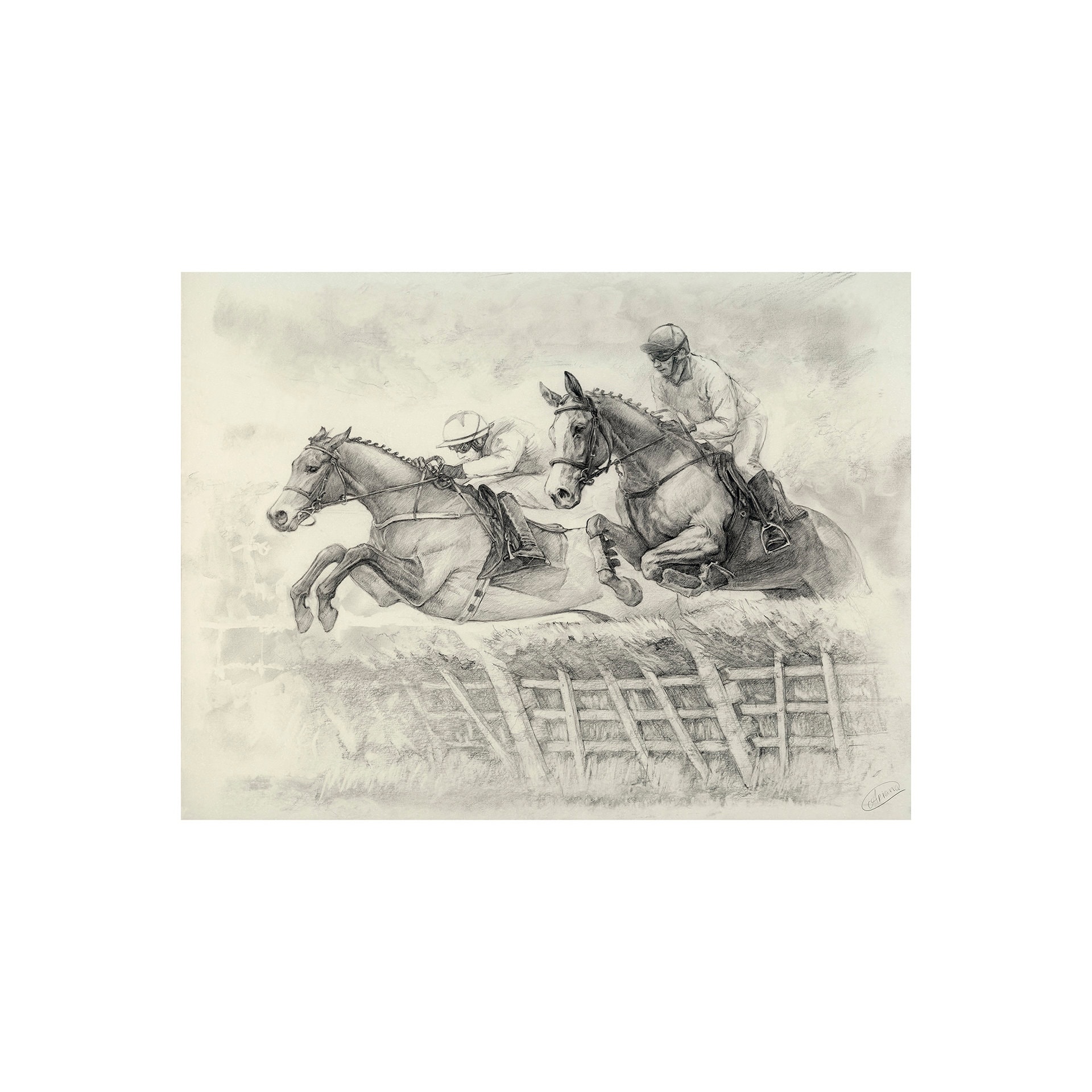 Mercana Horse Racing II (30 x 40) Canvas Art Print