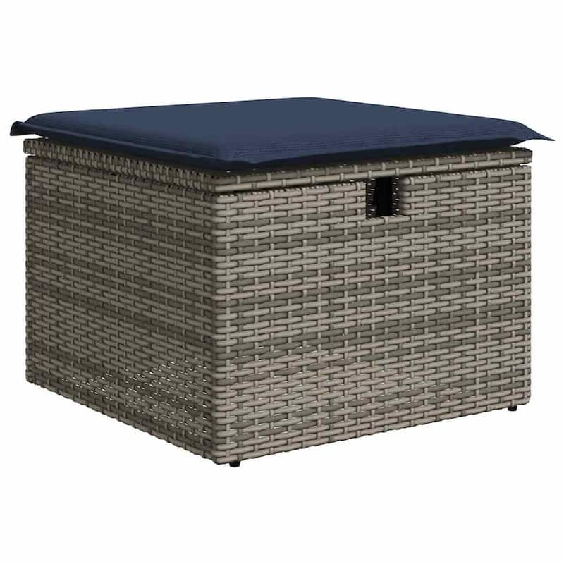 vidaXL Patio Sofa Set with Cushions Sectional Couches 6 Piece Poly Rattan - 21.7 x 24.4 x 27.2