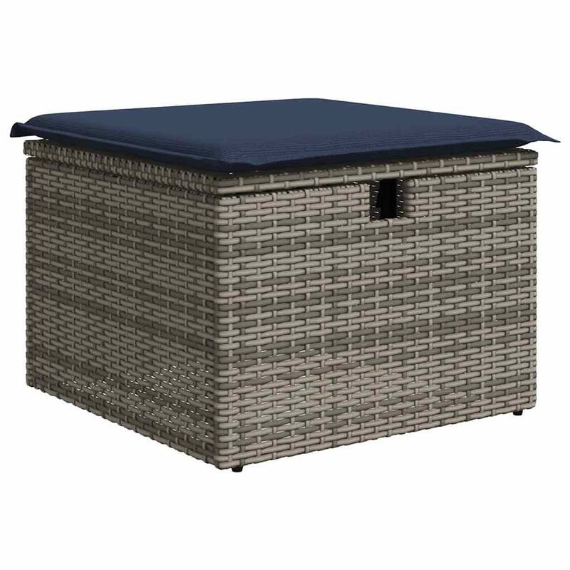 vidaXL Patio Sofa Set with Cushions Sectional Couches 9 Piece Poly Rattan - 24.4 x 24.4 x 27.2