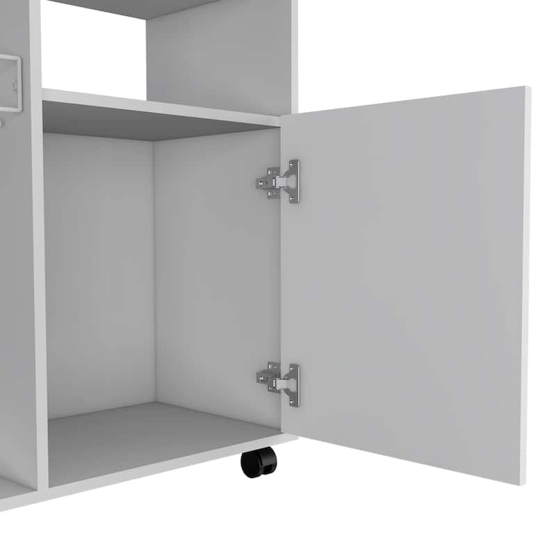 Kitchen Cart Kryot, Single Door Cabinet, Four Casters