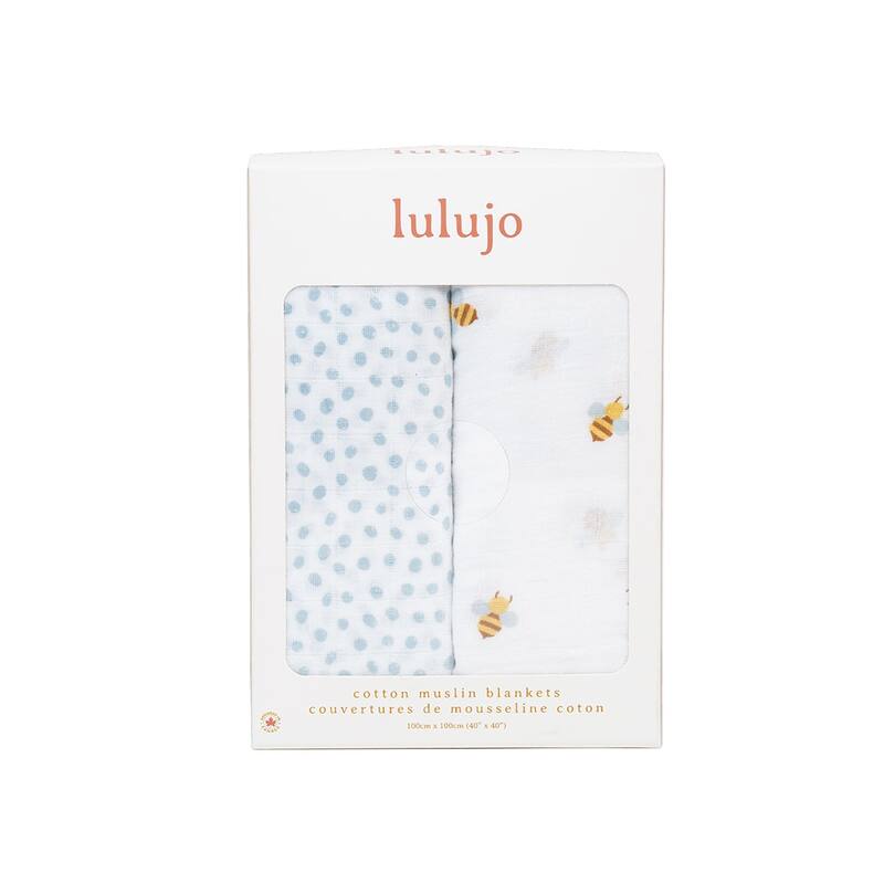 lulujo 2 PK Muslin Swaddling Blankets