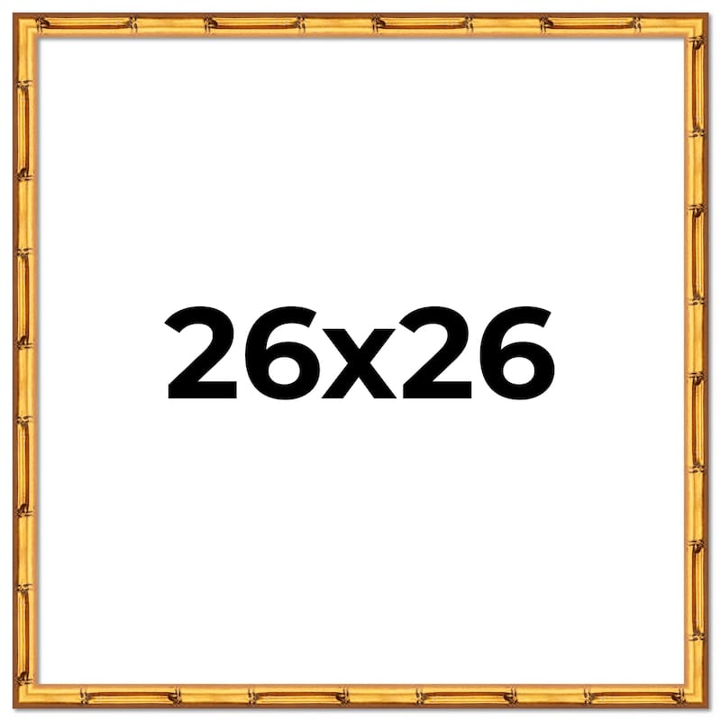 26x26 Frame Gold Bamboo Solid Wood Picture Frame | 1 Inch Moulding
