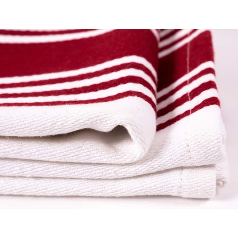 KAF Home Set of 4 Centerband and Waffle Kitchen Towels, 18"x28"