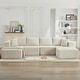 preview thumbnail 3 of 4, Cloud Sectional Couch Double Chaise Lounges Beige