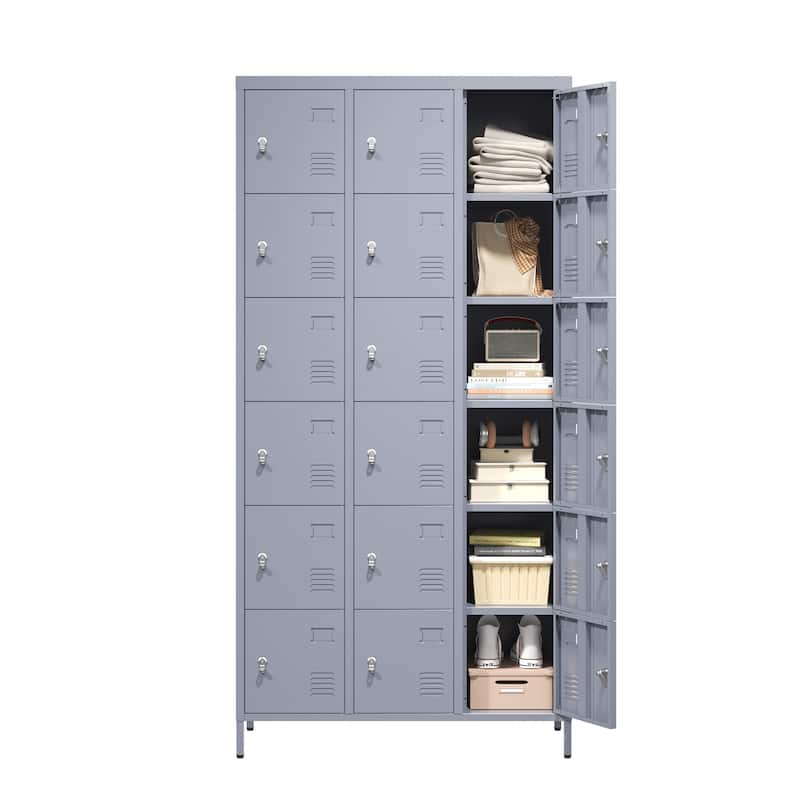 18 Door 72"H Metal Lockers With Lock