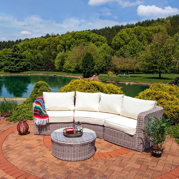 Shop Sunnydaze Mollendo 4-Piece Wicker Rattan Patio ...