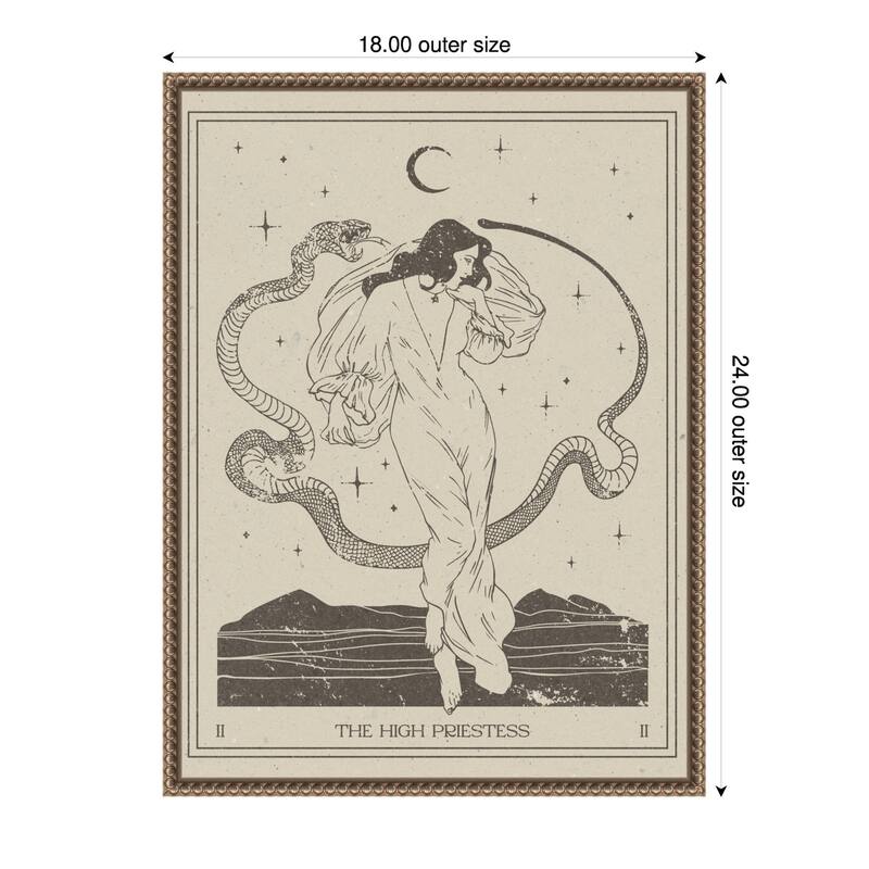 The High Priestess by Nktn Framed Canvas Wall Art Print - 18 x 24 in