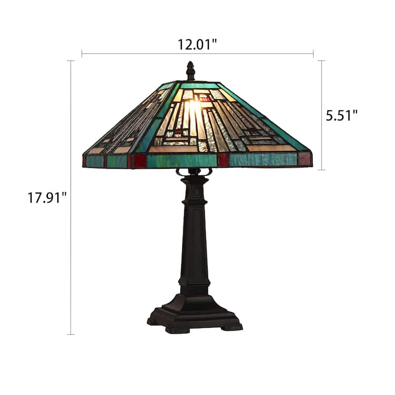 Tiffany-Style Mission Design 1-light Blackish Bronze Table Lamp
