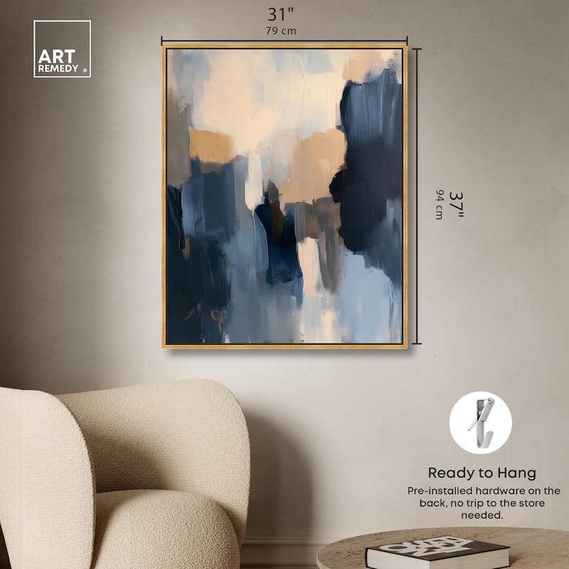 Navy Beige I Canvas by Art Remedy