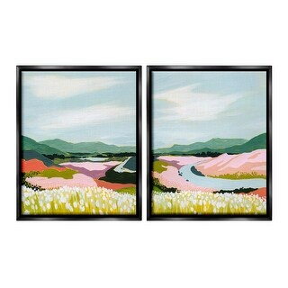 Stupell Mountain Valley Meadow Framed Floater Canvas Wall Art Design By ...