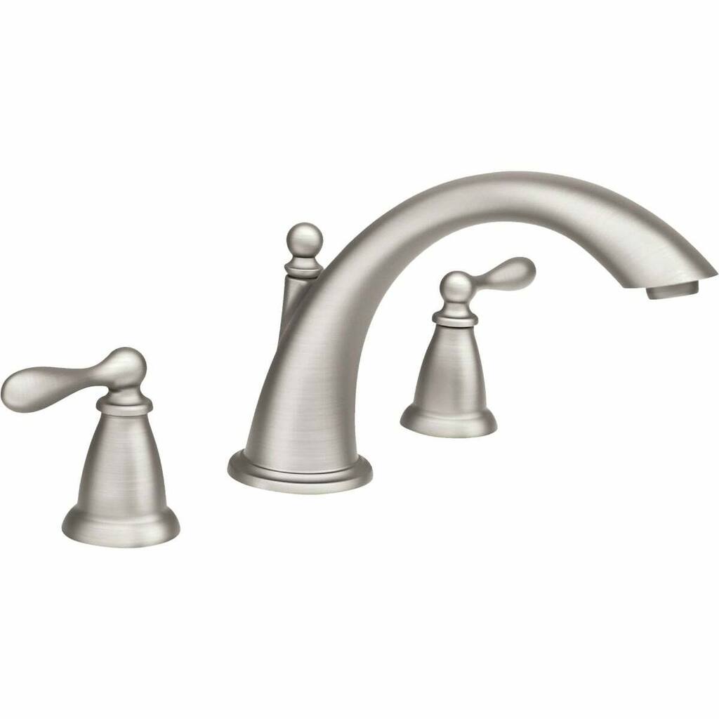 Moen Caldwell 2-Handle Lever Widespread Roman Bathtub Faucet, Spot Resist Brushed Nickel - 1 Each - Silver
