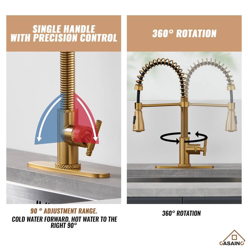 Single Handle Pull Down Sprayer Kitchen Faucet