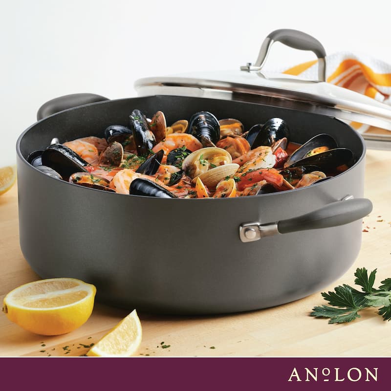 7.5-Quart Advanced Home Nonstick Wide Stock Pot/Stockpot, Onyx