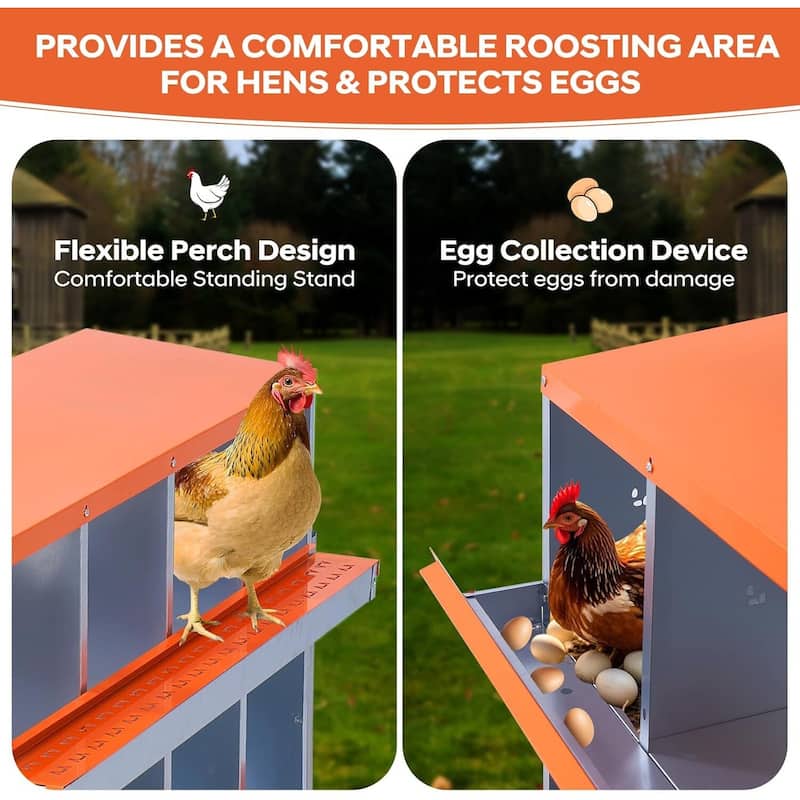 10 Compartment Nesting Box, Chicken Laying Box, with Bracket Legs