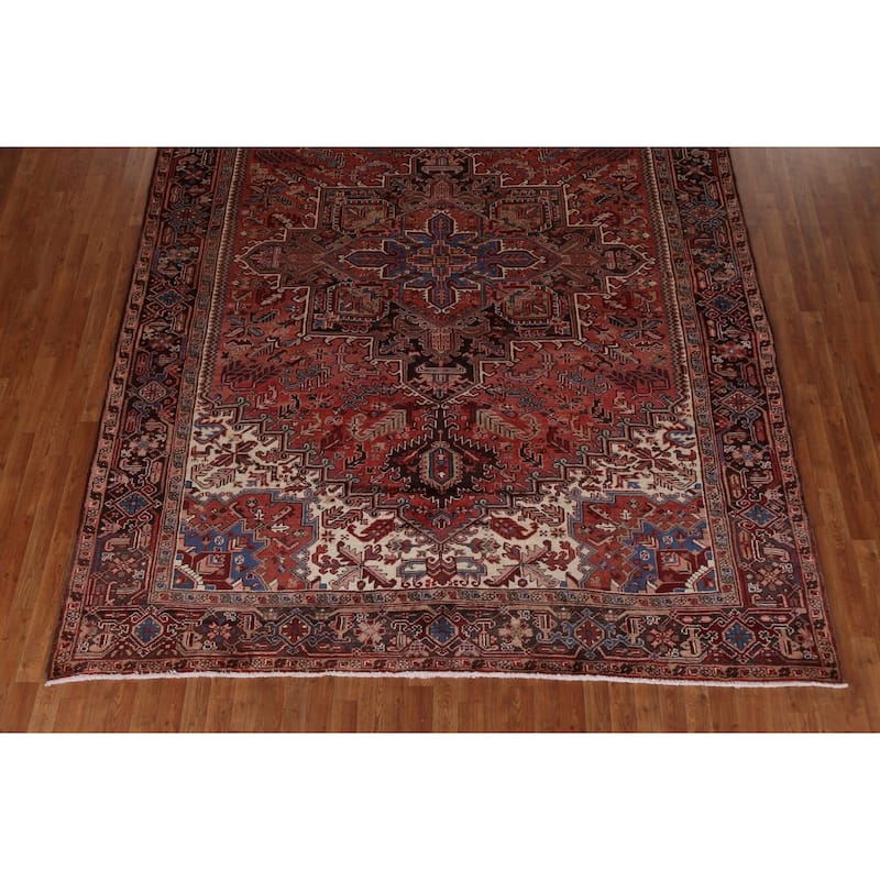 Traditional Vegetable Dye Heriz Persian Wool Area Rug Hand-knotted - 8'11" x 11'3"