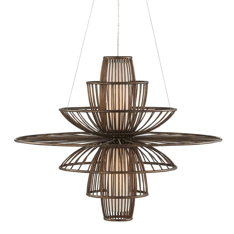 Currey & Company Benjiro Chandelier - 33"h x 42"dia - 33"h x 42"dia - Cupertino/Off-White