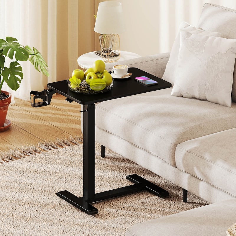 Costway C Shaped Side Table Height Adjustable Overbed Bedside Table - See Details