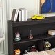 preview thumbnail 4 of 7, Espresso Full Size Wood Floor Bed with L-shaped Bookcases