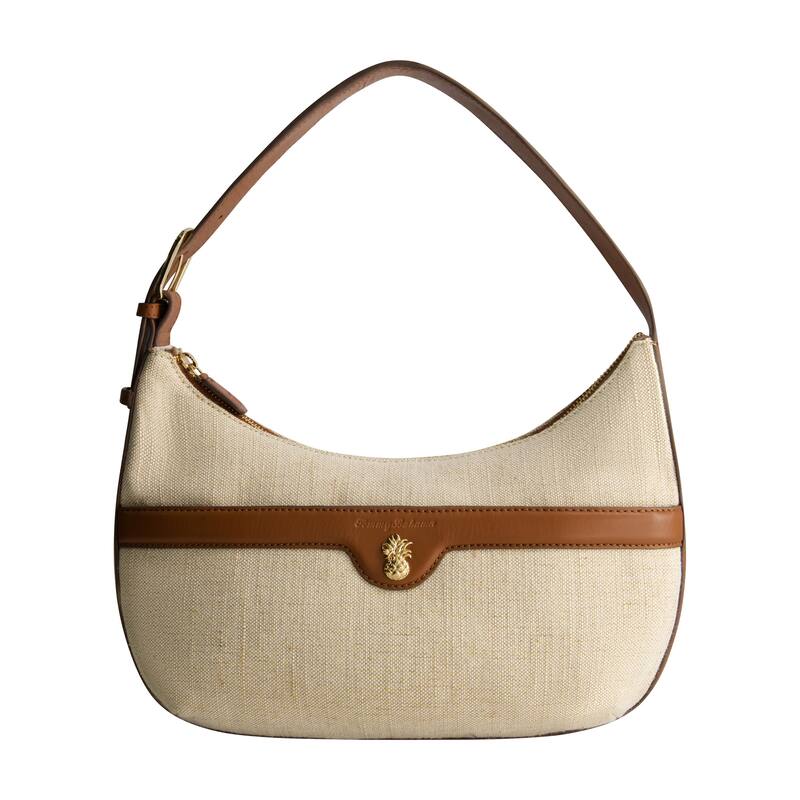 Tommy Bahama Lurex Linen Zip-Top Hobo