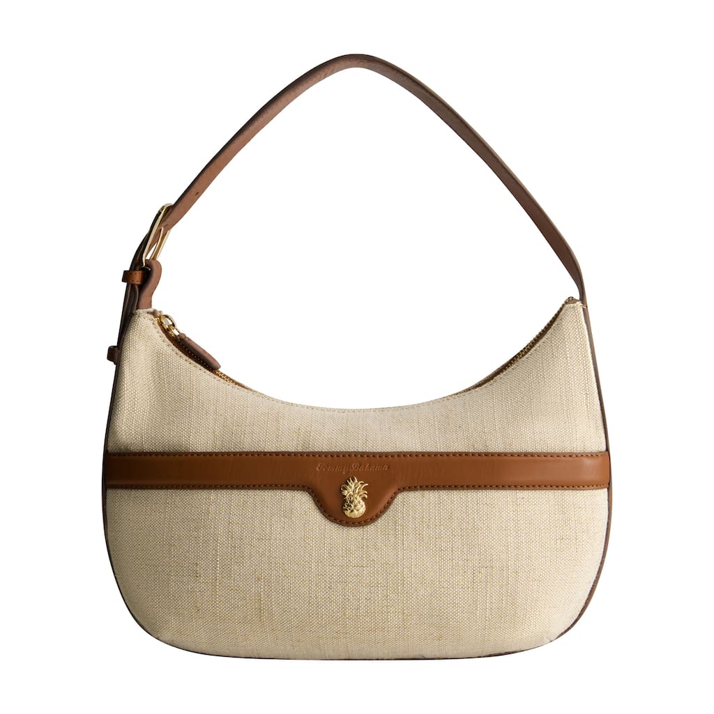 Tommy Bahama Lurex Linen Zip-Top Hobo