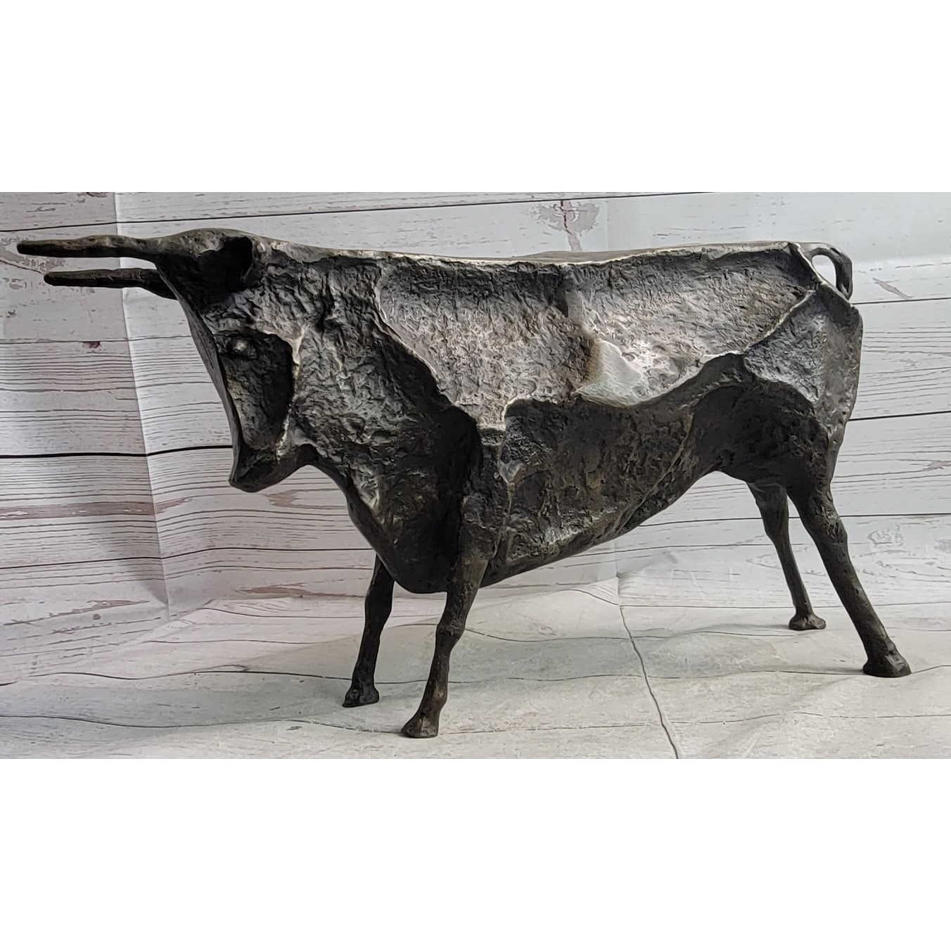 Hot Cast Bronze Metal Bull Sculpture Figure After Pico Figurine Statue Decor