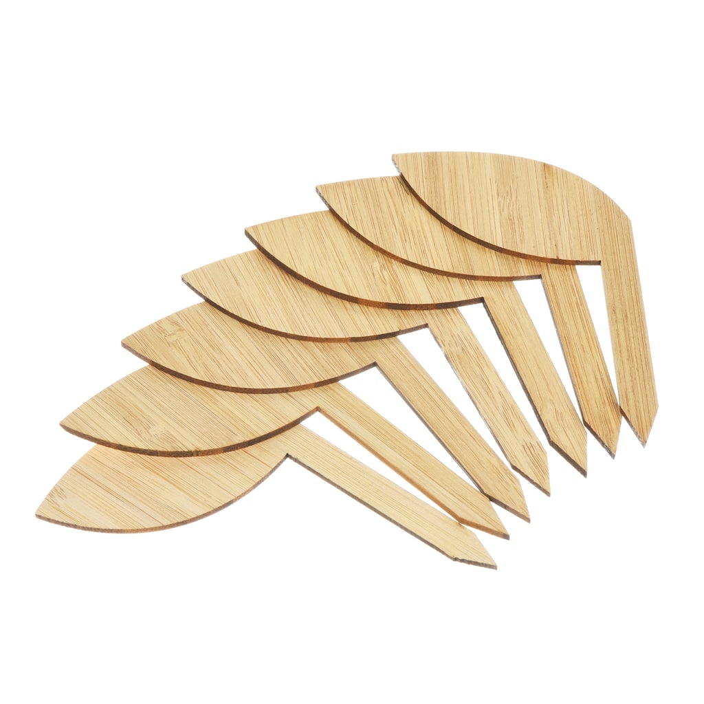 Plant Labels Bamboo Leaf Shape Marker Tags for Outdoor Indoor Garden