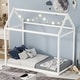 preview thumbnail 1 of 7, Twin House Bed, Sturdy Pine Wood Frame, Playful Design, Easy Assembly, White White