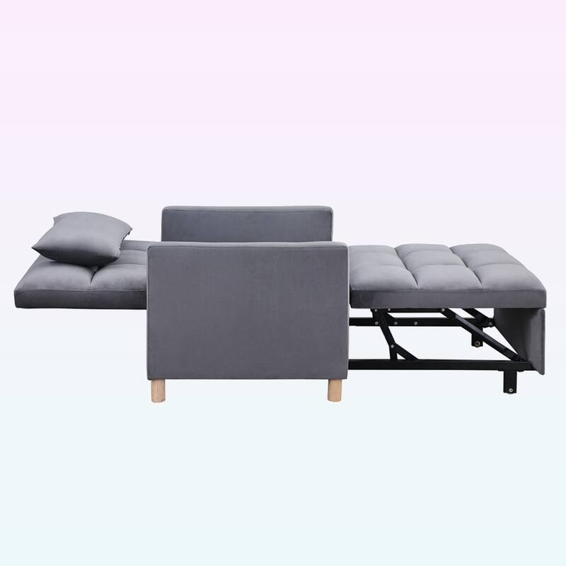 Modern Convertible Sleeper Sofa Chair Bed with Pillow