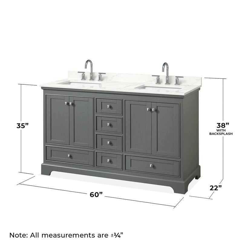 Wyndham Collection WCS202060D-QTZ-US3MXX Deborah 60" Free Standing