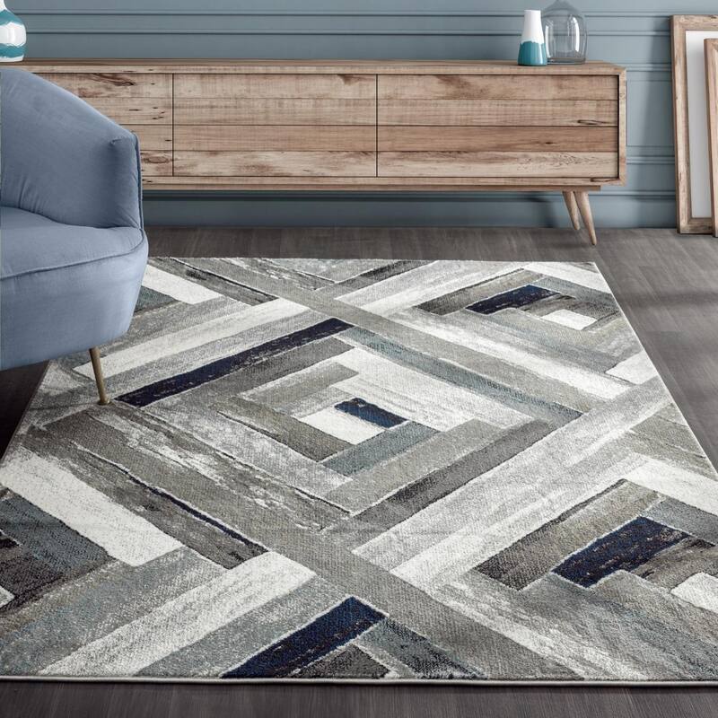 Luxe Weavers Modern Wood Geometric Area Rug, Stain Resistant Carpet
