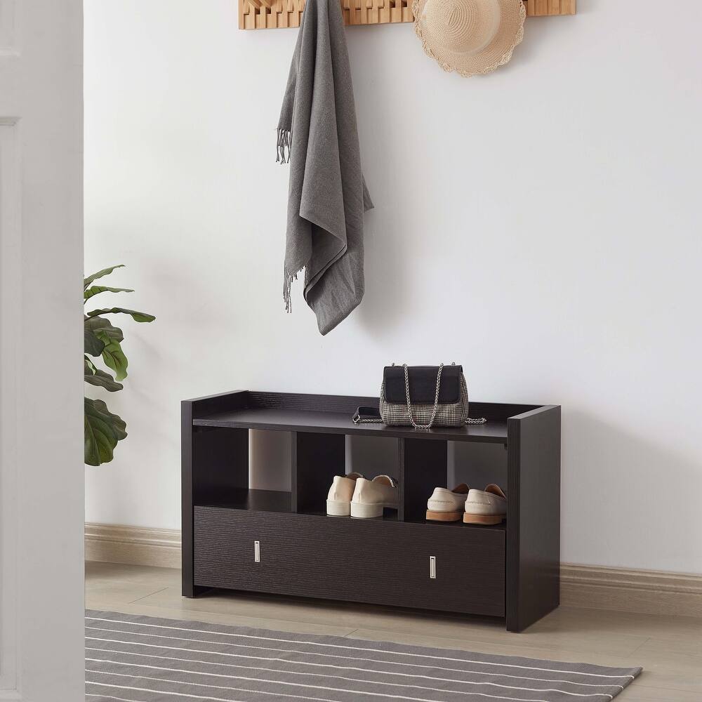 Modern Style Shoe Bench With Three shelves