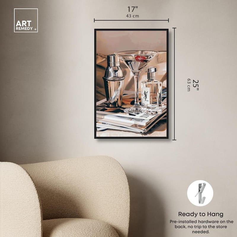 Martini Magazine Stack Canvas by Art Remedy