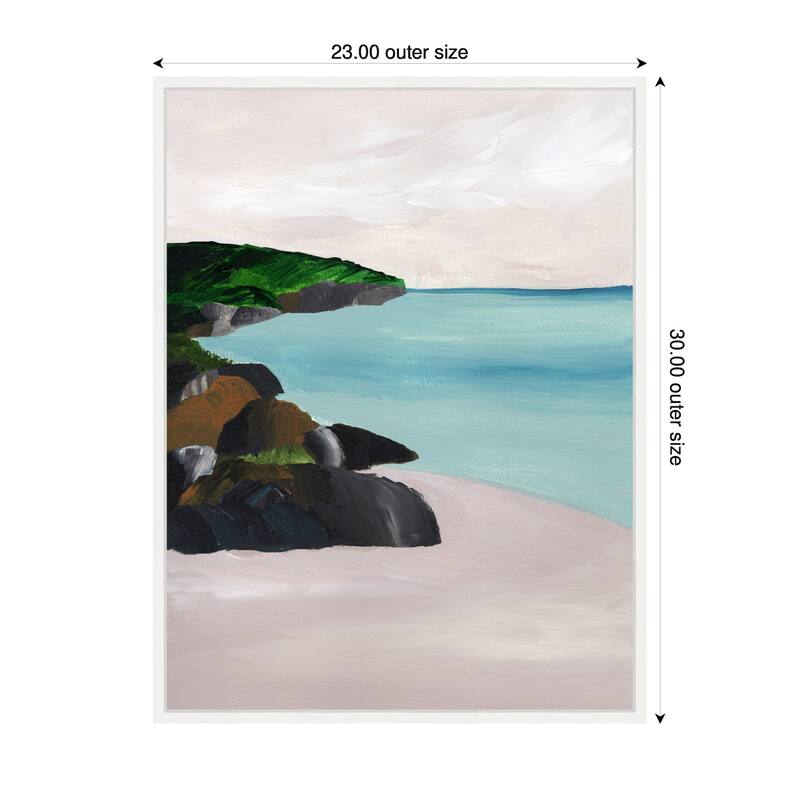 Kate and Laurel Sylvie Seascape Framed Canvas by Nikita Jariwala